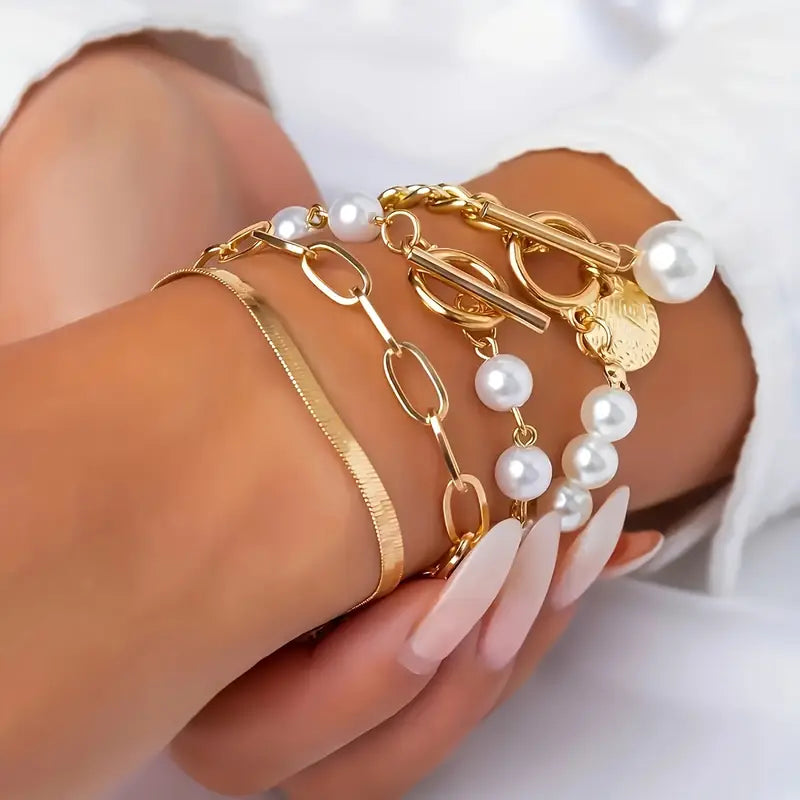 Set de pulseras de perlas