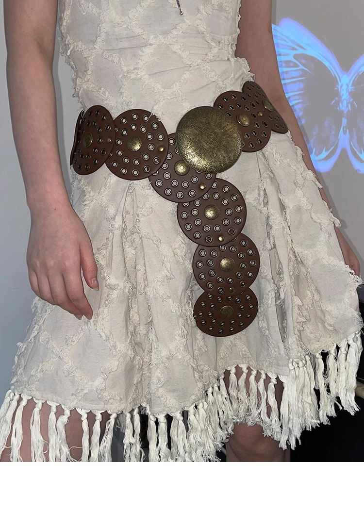 Cinturón Boho con Hebilla Dorada