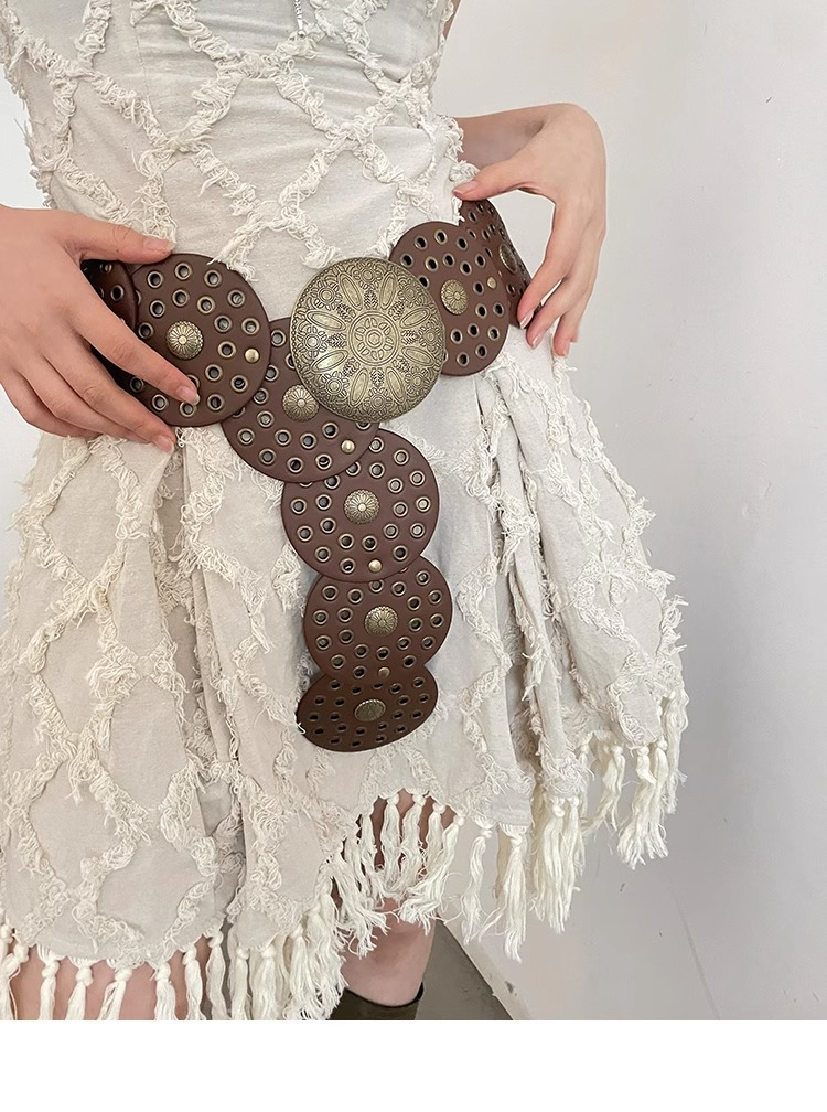 Cinturón Boho con Hebilla Dorada