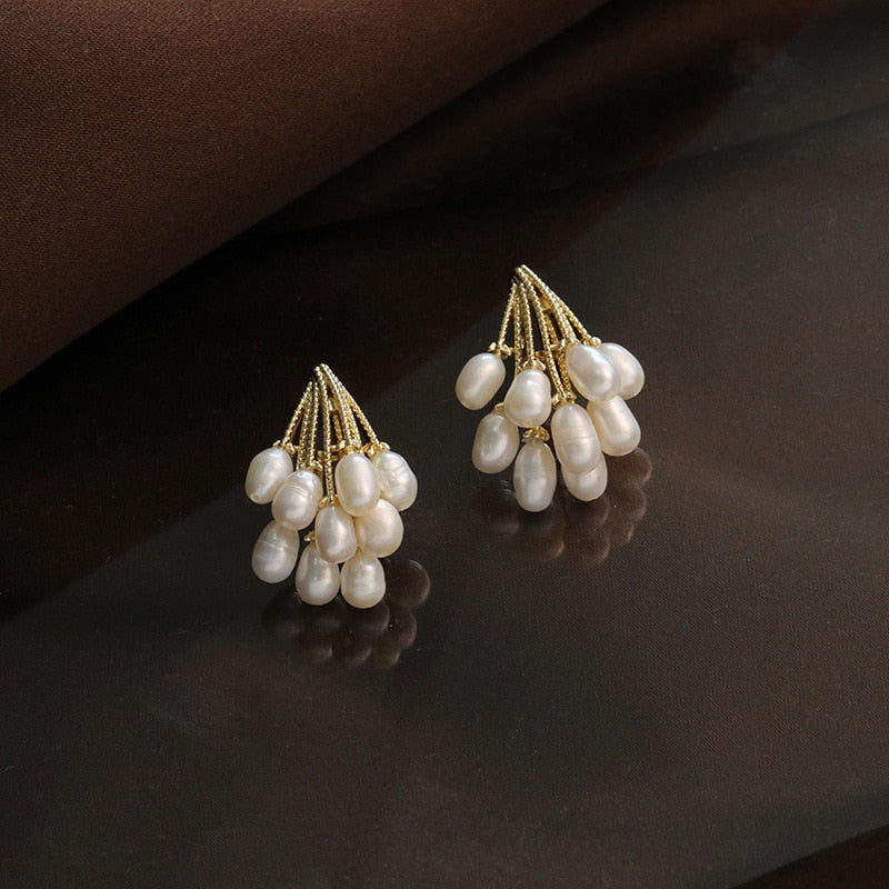 Pendientes de perla lluvia