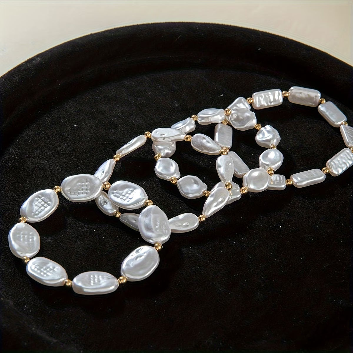 Set de 4 pulseras de perlas