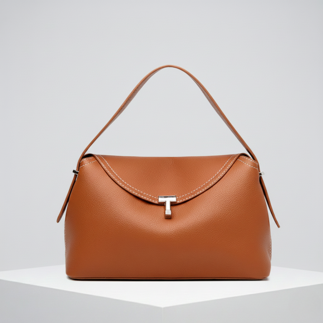 Bolso de mano clásico marrón