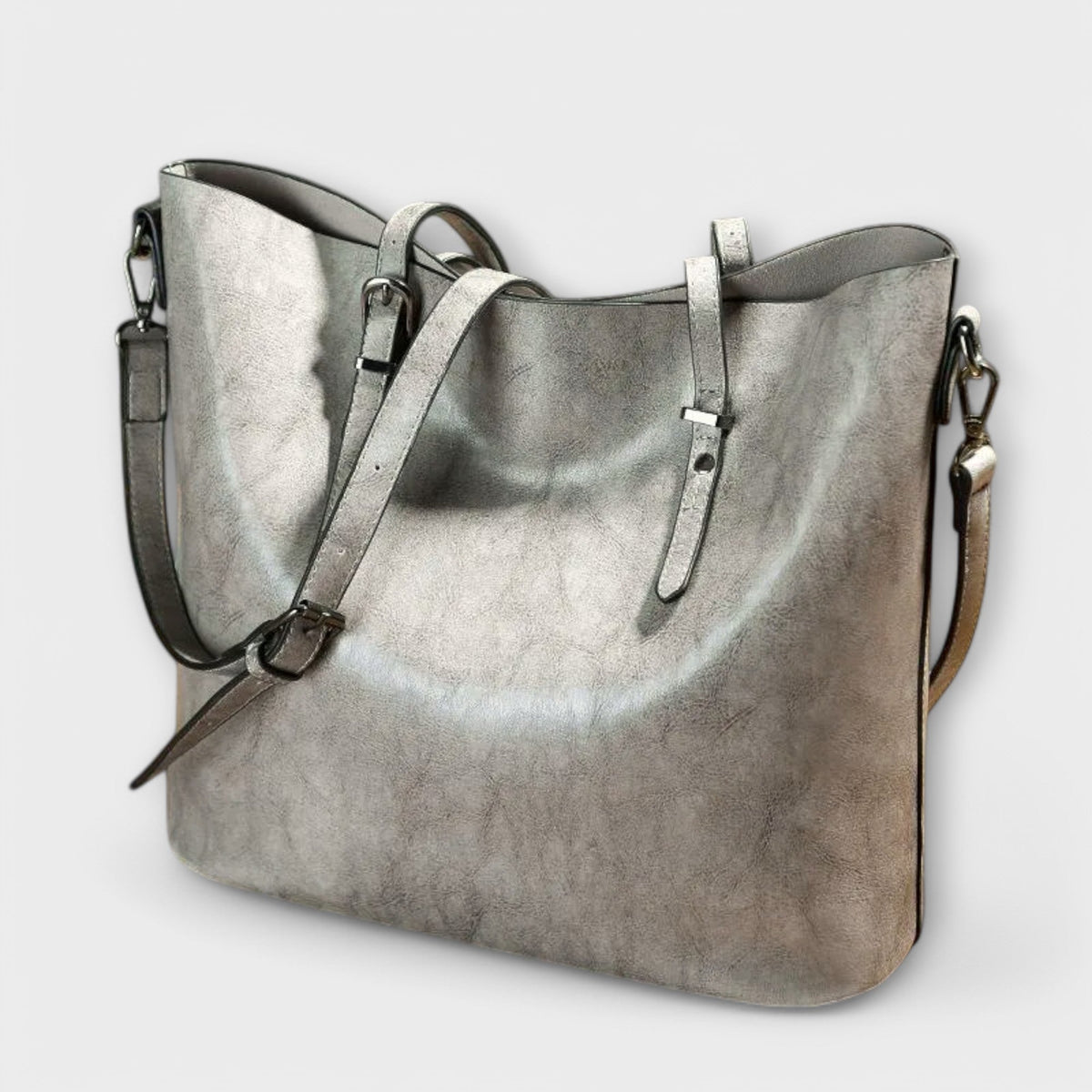 Bolso de hombro gris