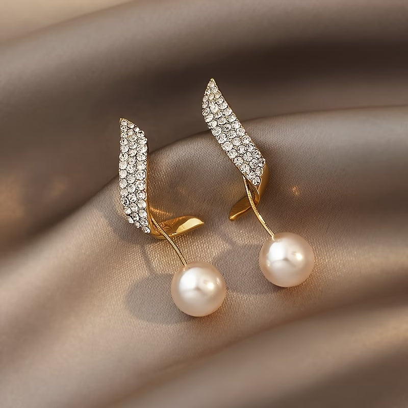 Pendientes perla y cristal
