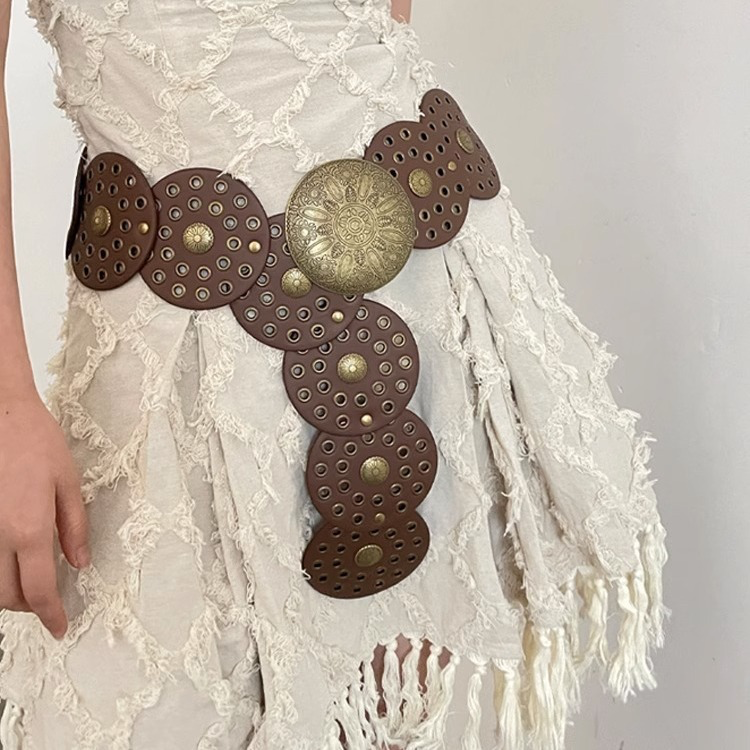 Cinturón Boho con Hebilla Dorada