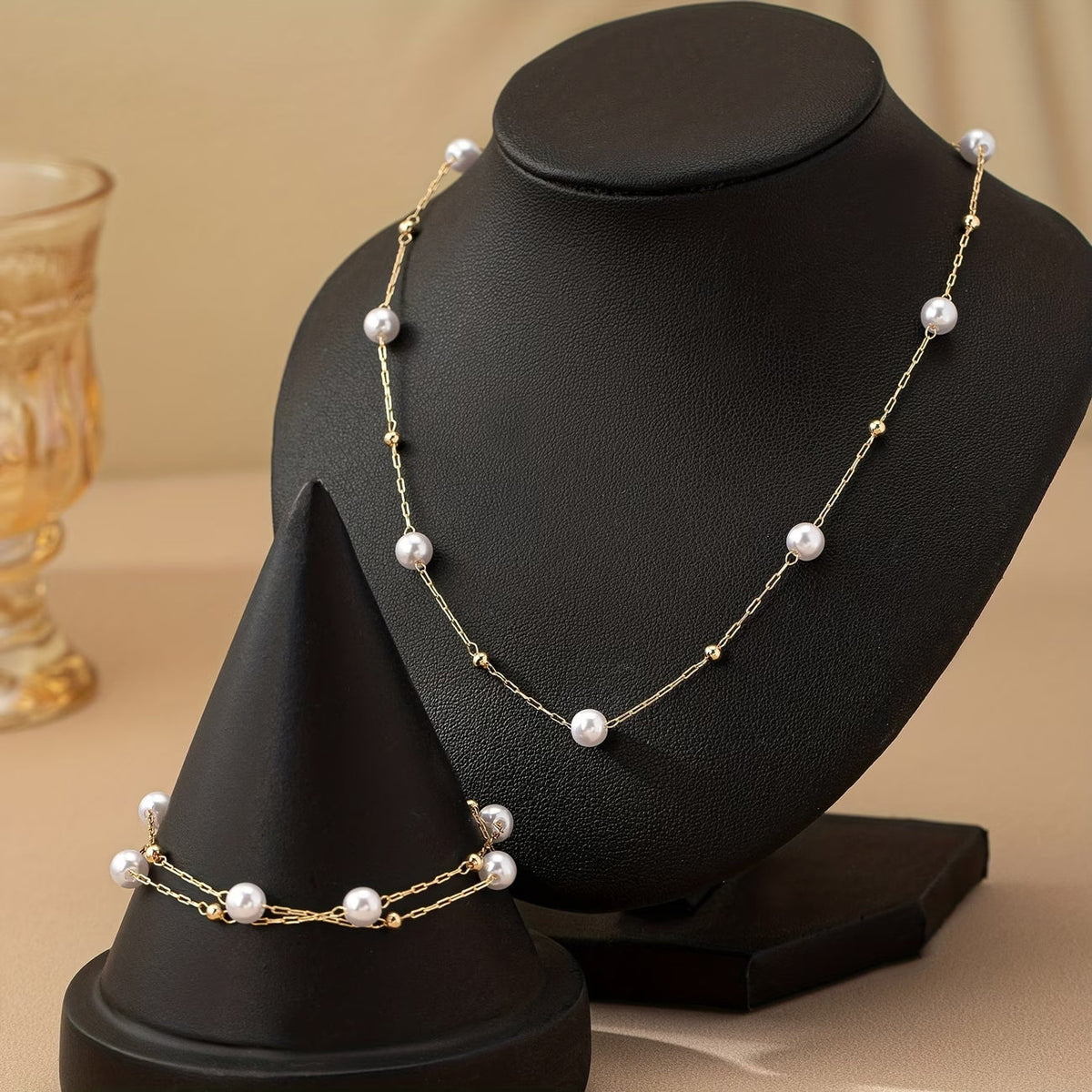 Set de collares finos de perlas