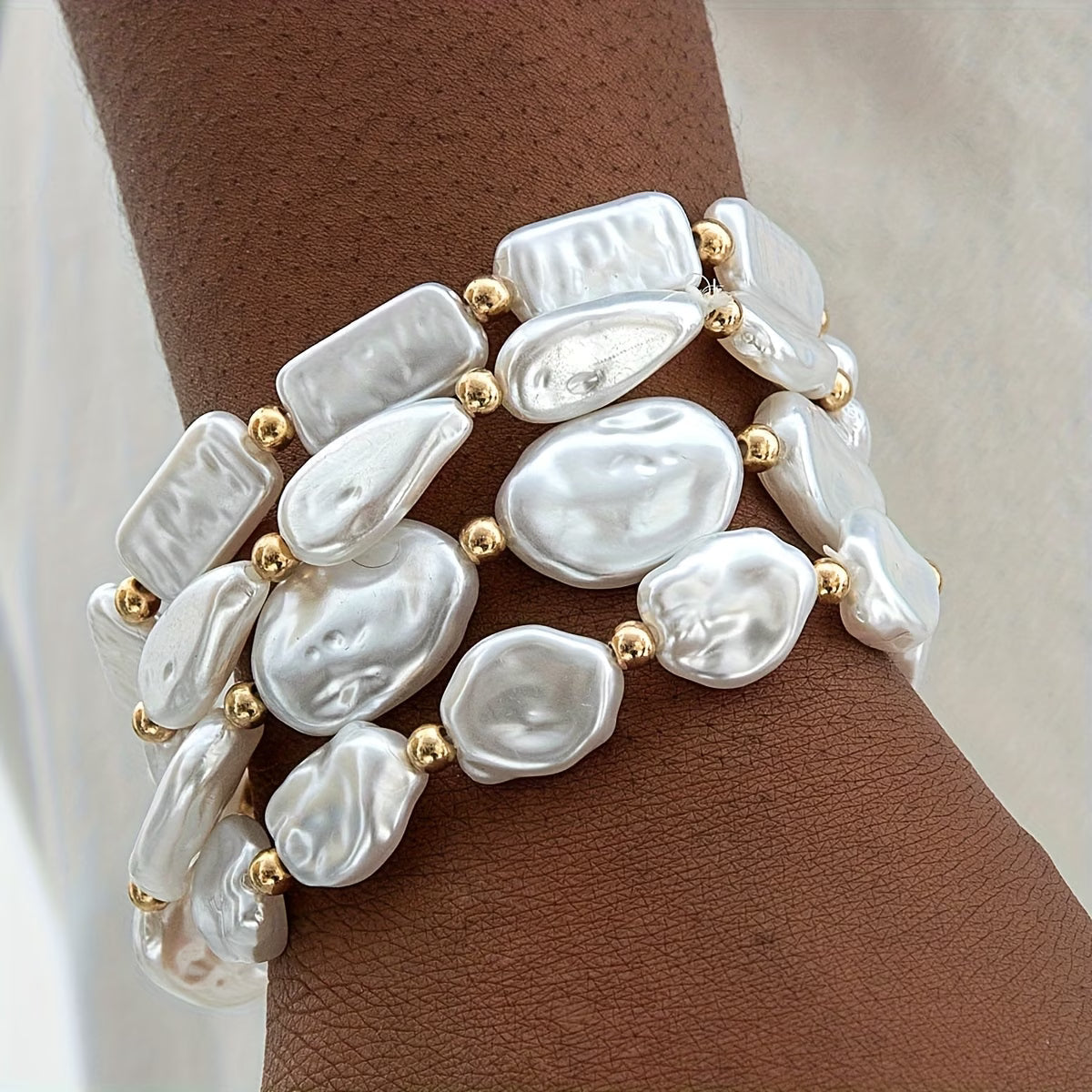 Set de 4 pulseras de perlas