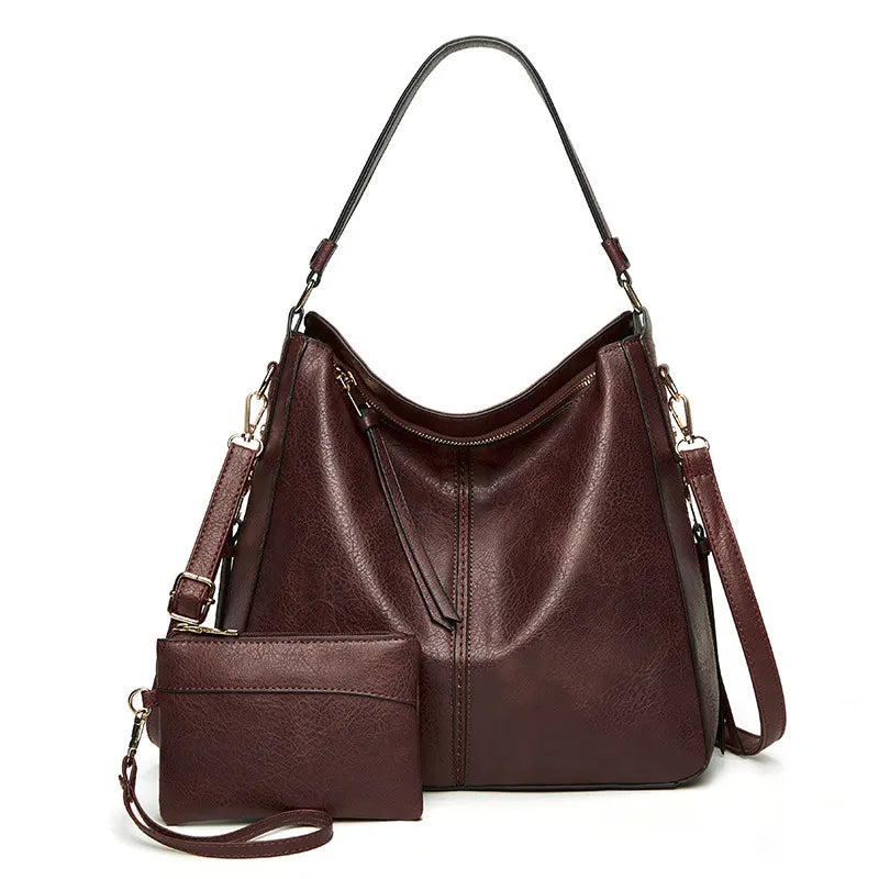 Bolso de mano vintage marrón oscuro