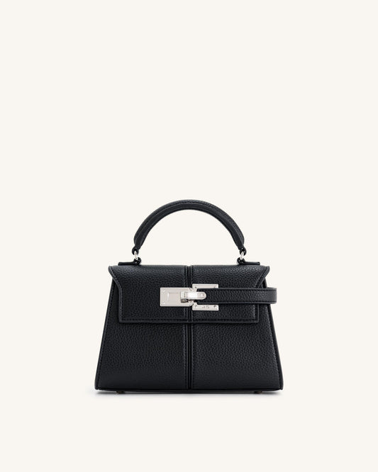 Bolso de mano estructurado negro