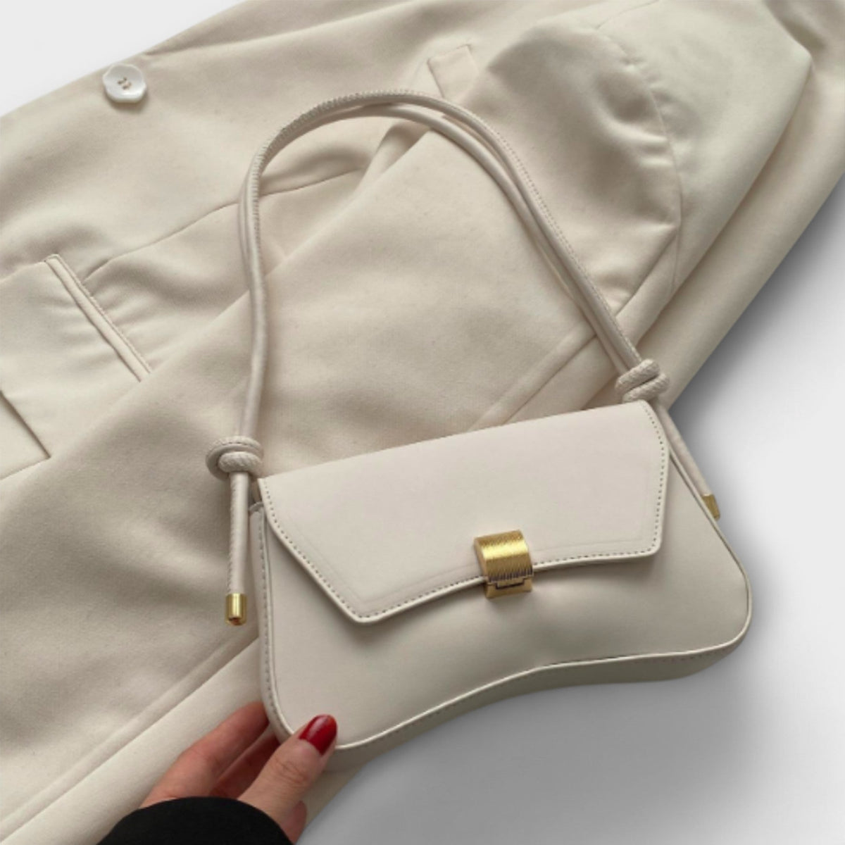 Bolso de hombro mini beige