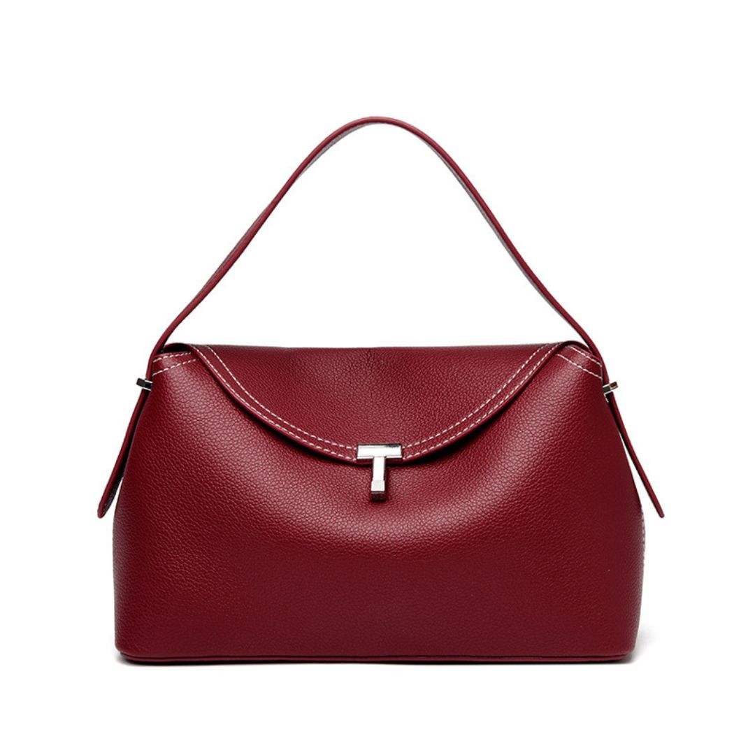 Bolso de mano clásico rojo rubí