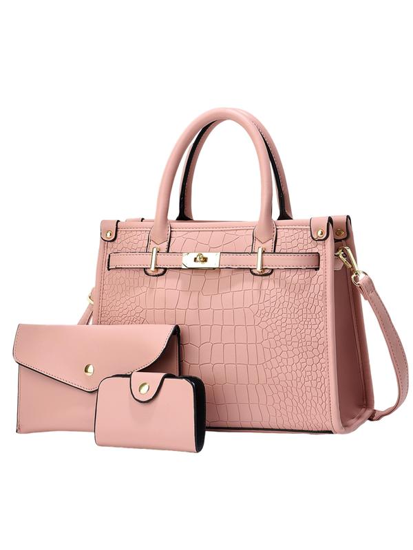 Bolso bandolera efecto cocodrilo rosa