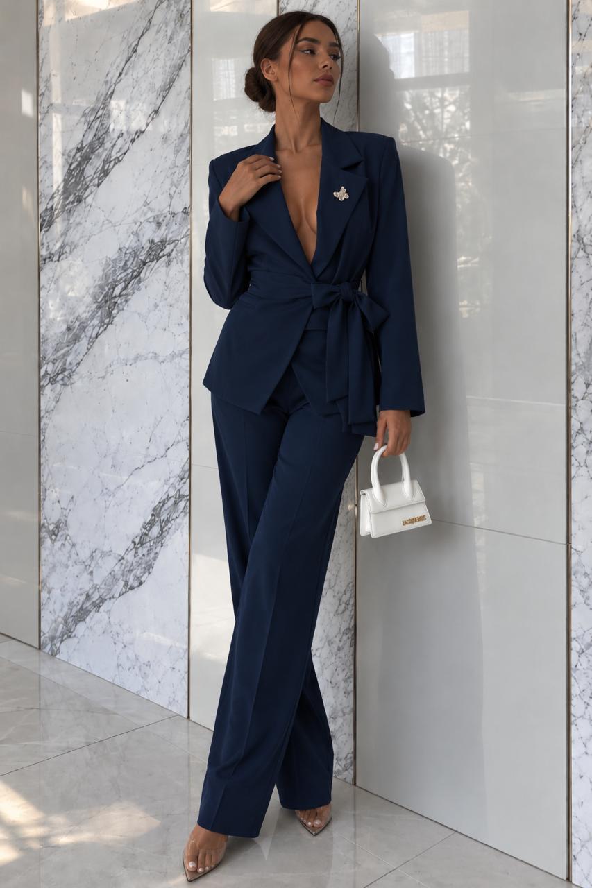 Conjunto blazer y palazzo - Azul marino