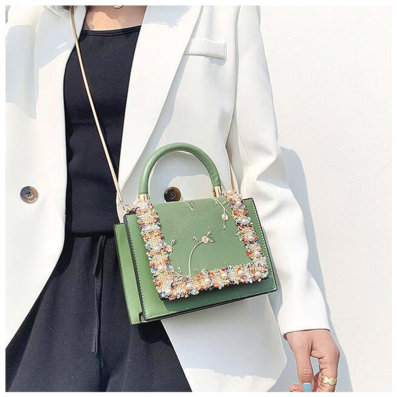 Bolso de piel vegana verde