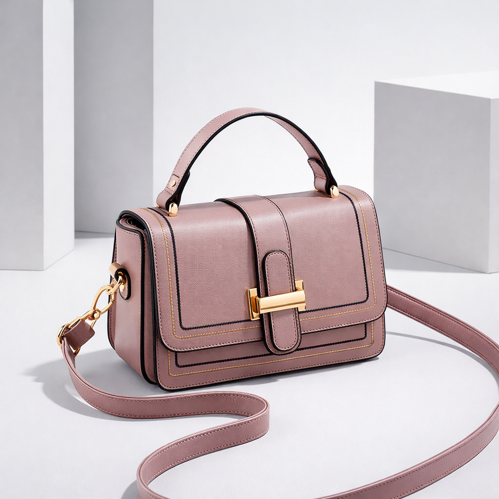 Bolso de mano estructurado rosa