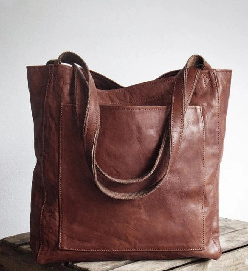 Bolso tote marrón oscuro
