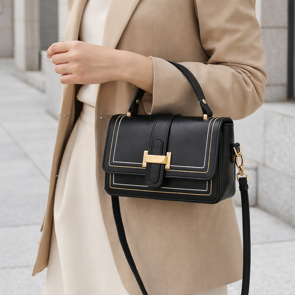 Bolso de mano estructurado - detalle correa