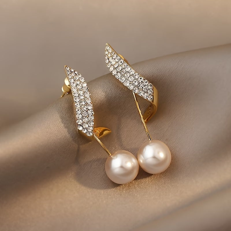 Pendientes perla y cristal