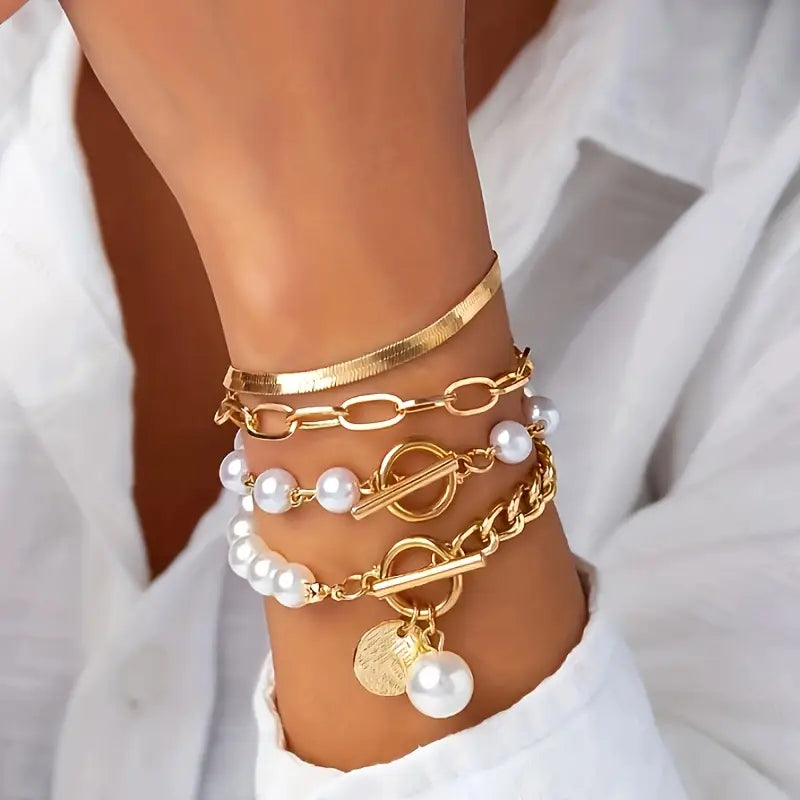 Set de pulseras de perlas