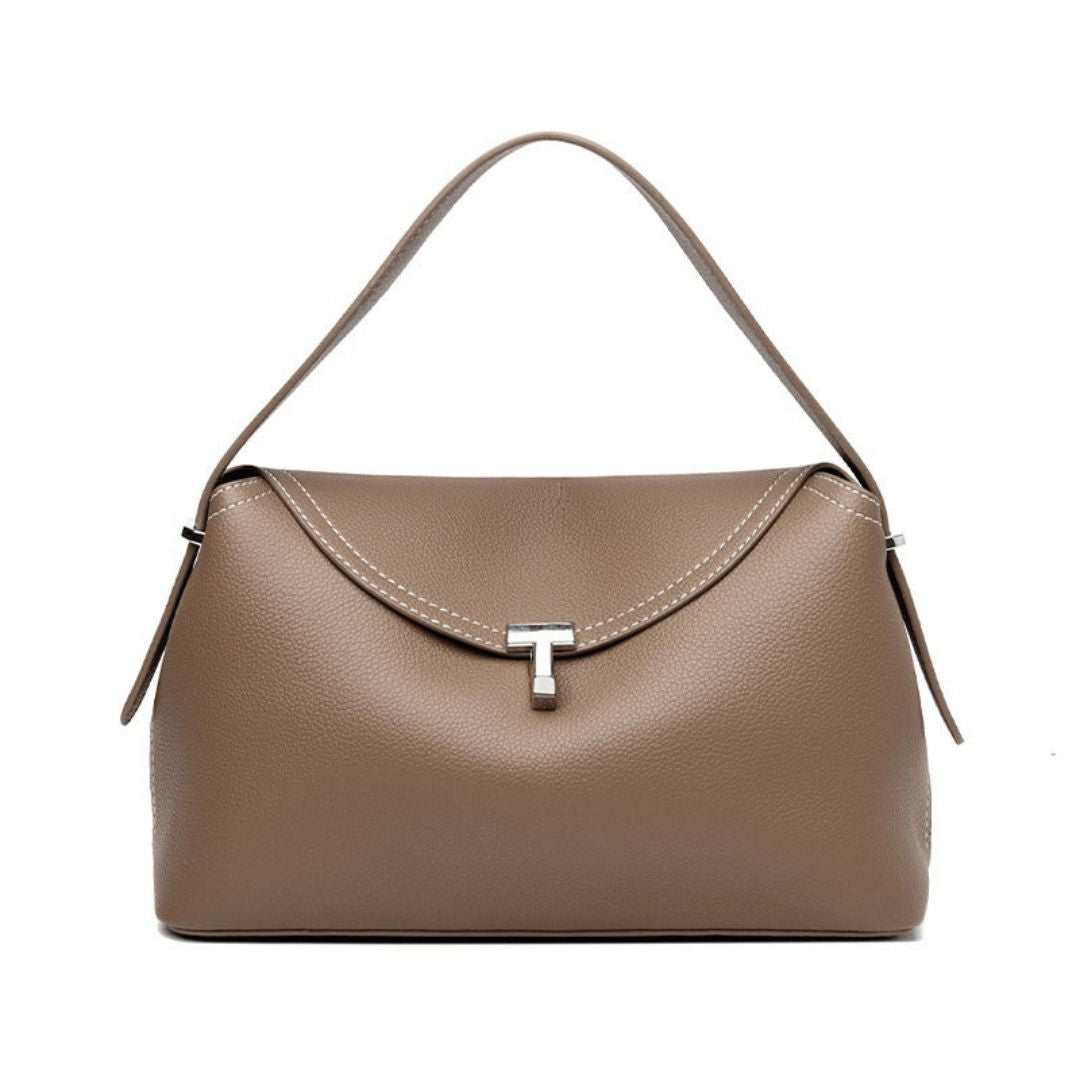 Bolso de mano clásico caqui oscuro