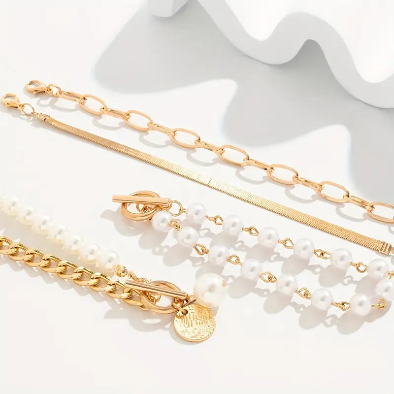 Set de pulseras de perlas