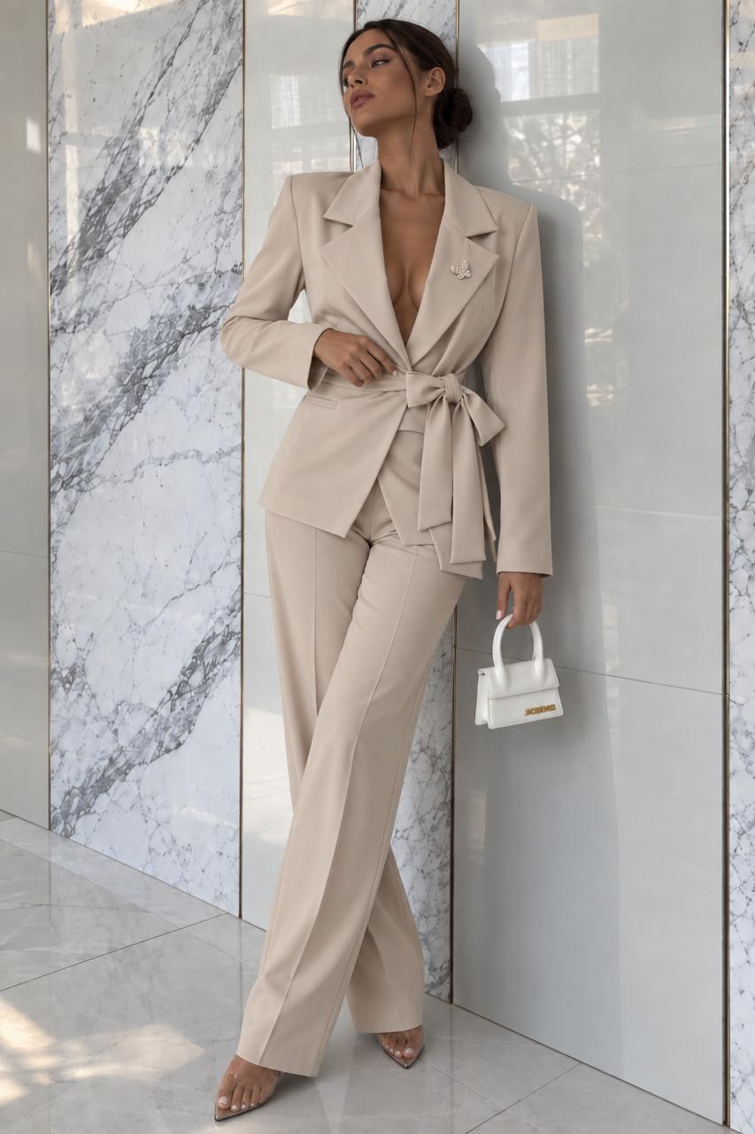 Conjunto blazer y palazzo - Beige
