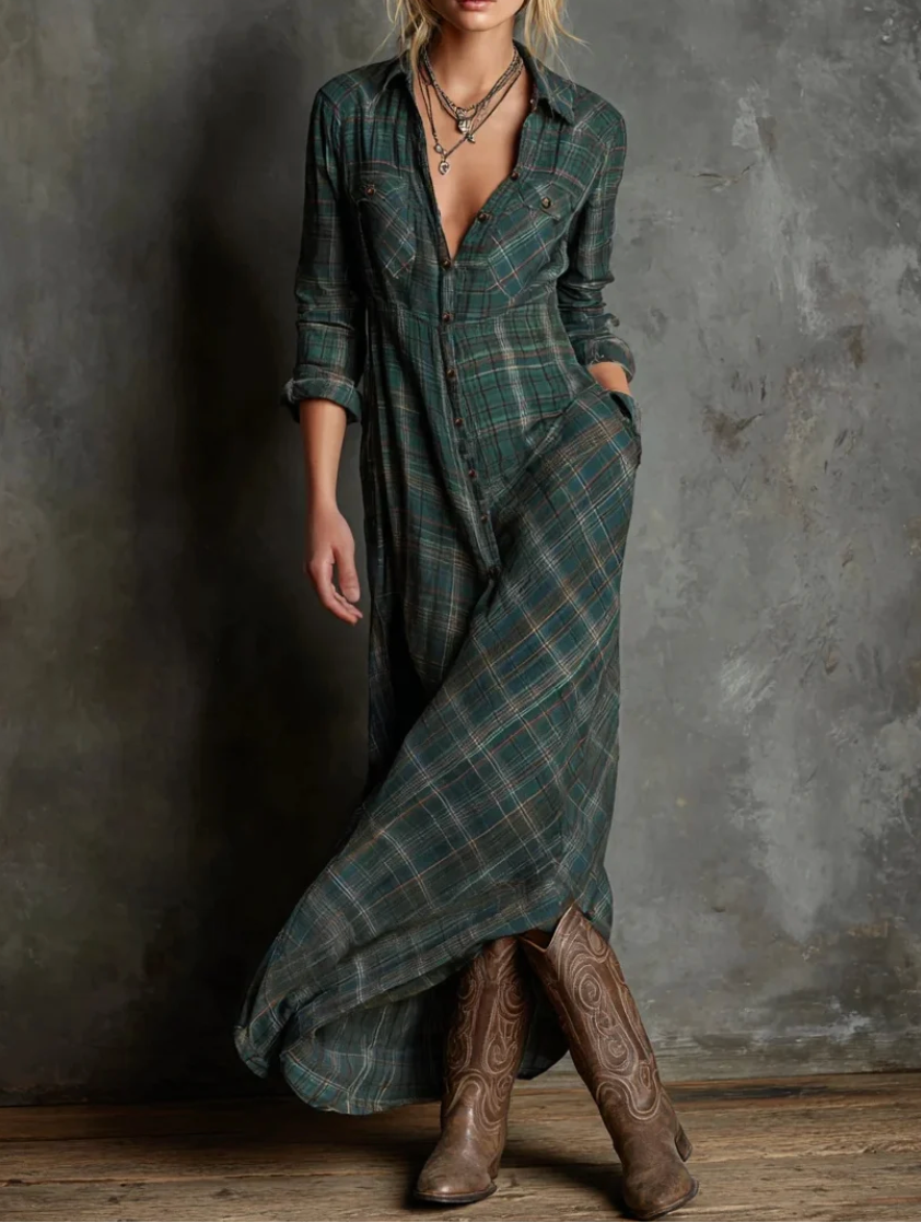 Vestido Julia camisero verde