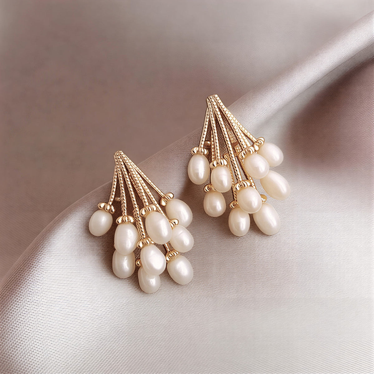Pendientes de perla lluvia