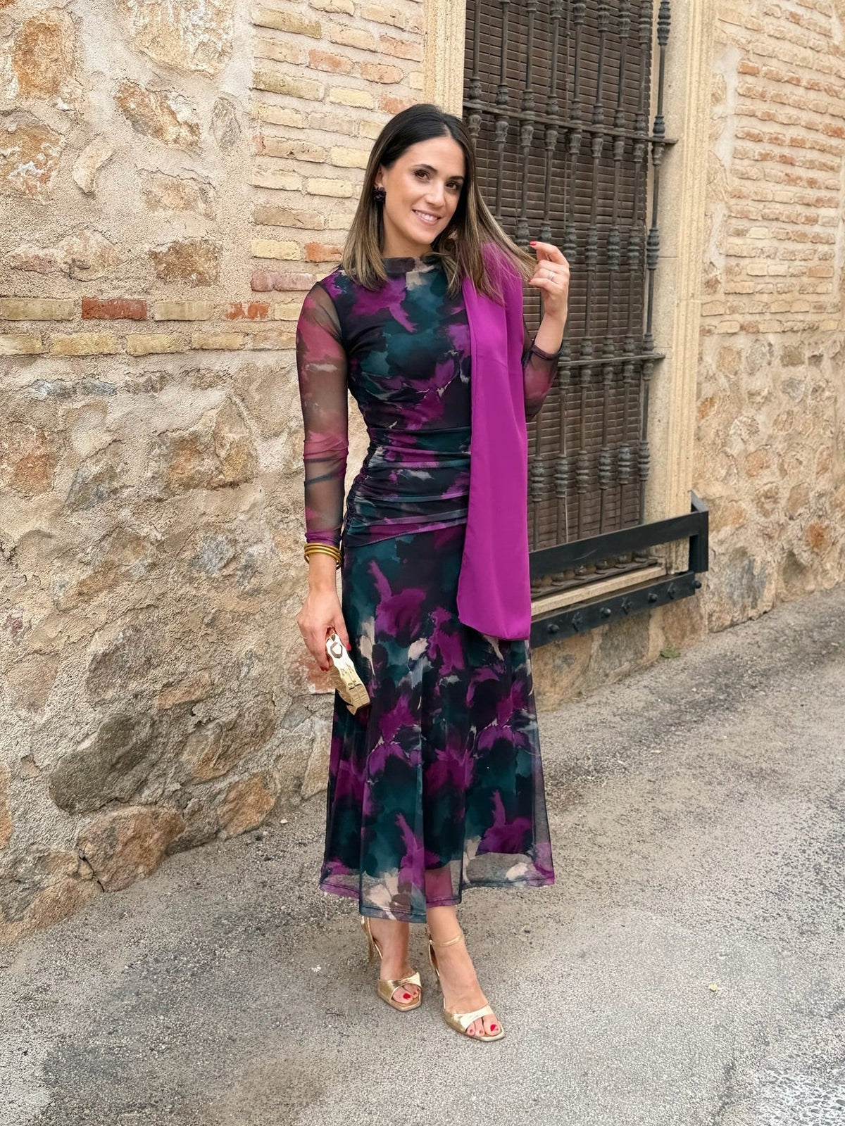 Vestido Marlena tul estampado