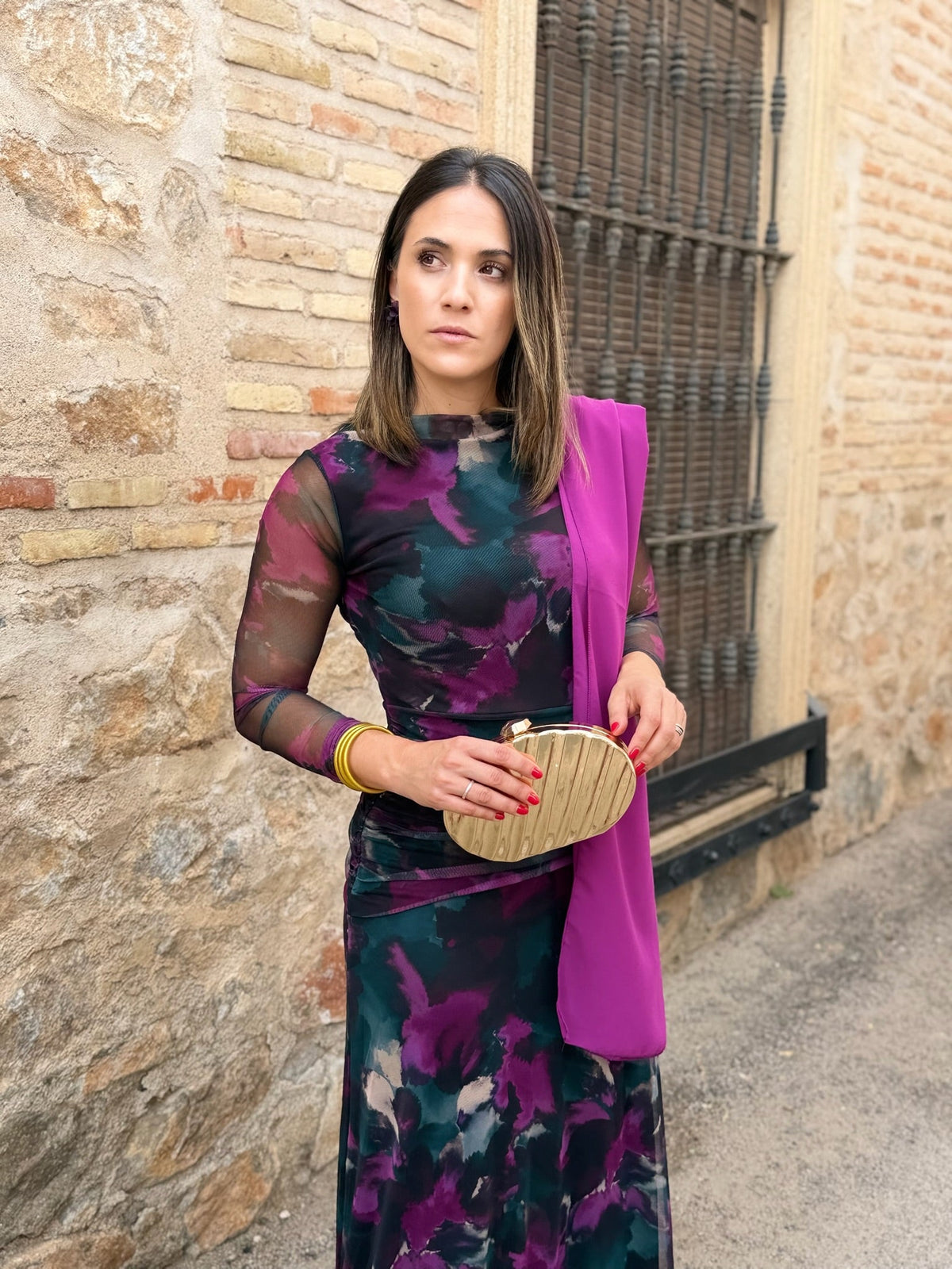 Vestido Marlena tul estampado
