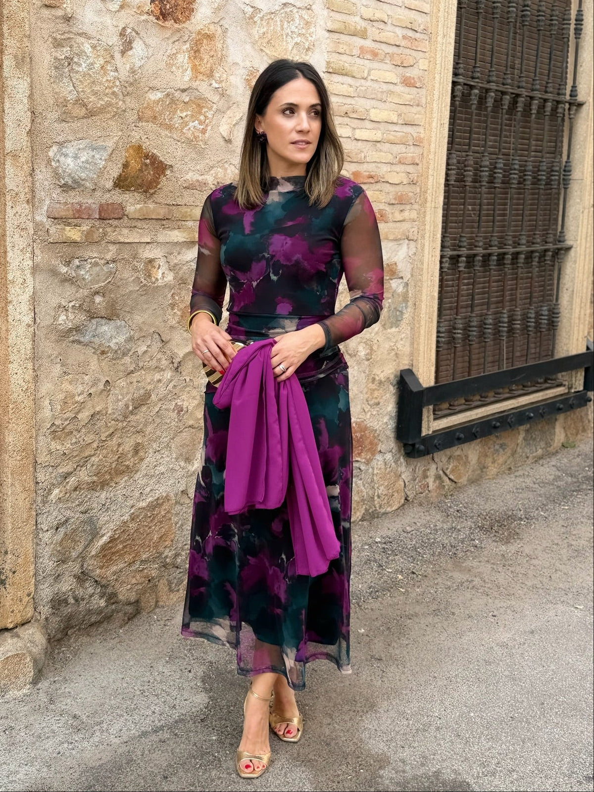 Vestido Marlena tul estampado