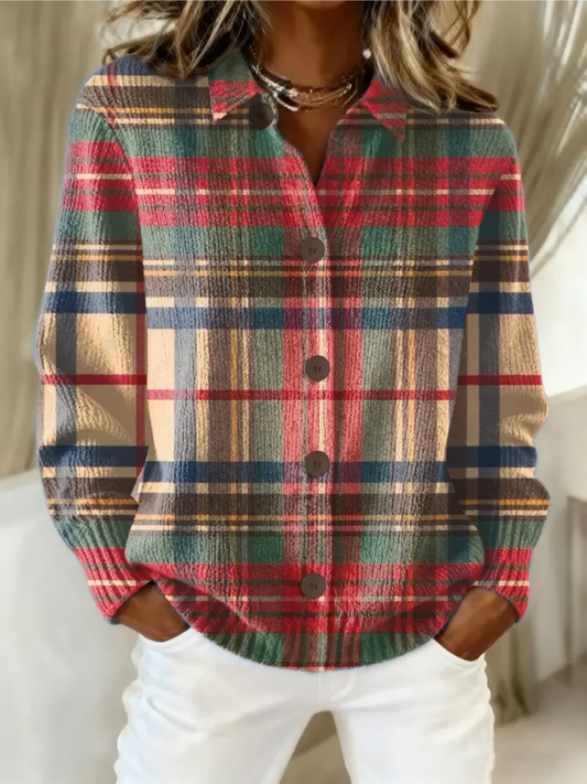 Cárdigan de cuadros multicolor Paloma