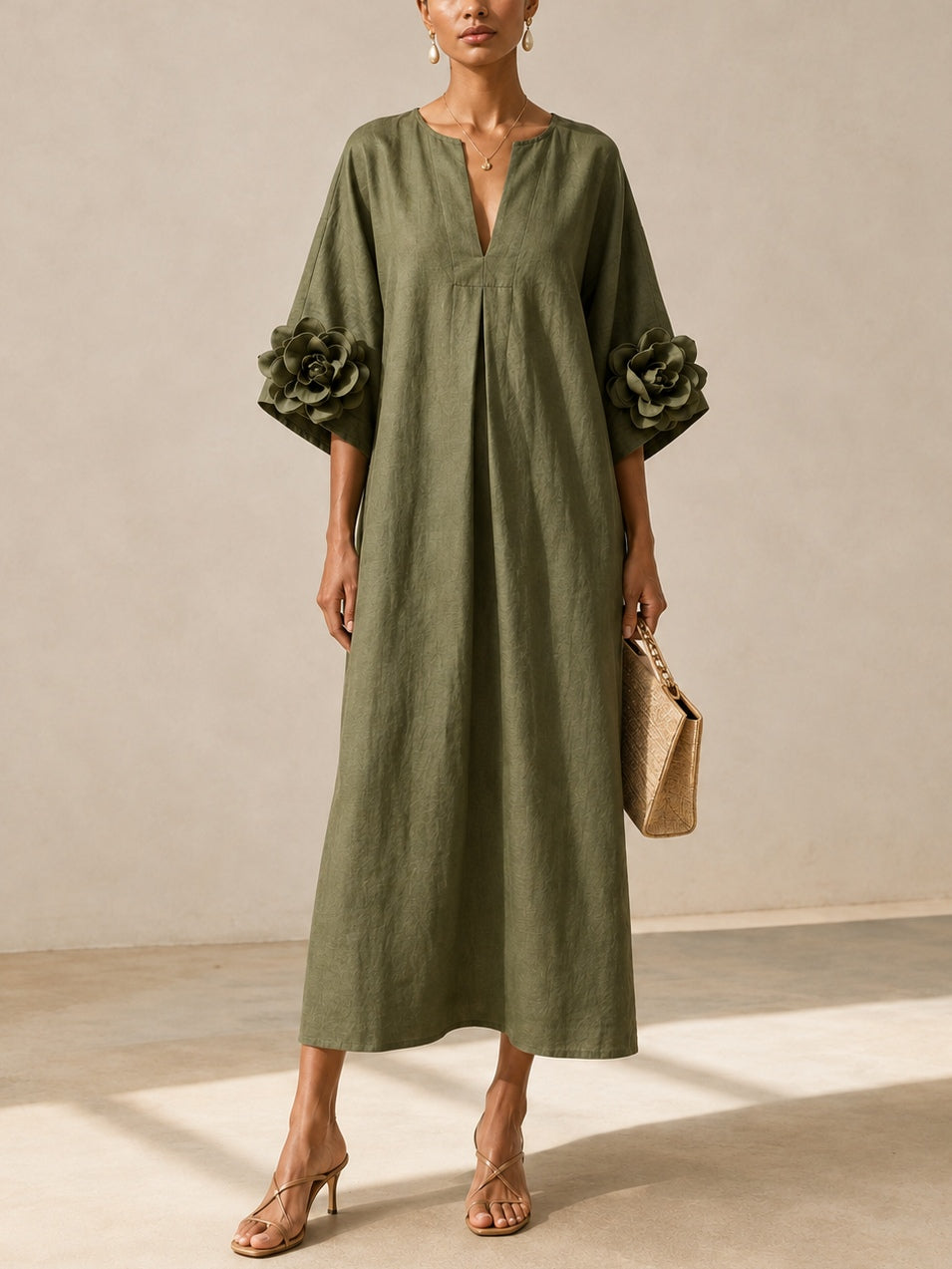 Vestido Livia verde oliva
