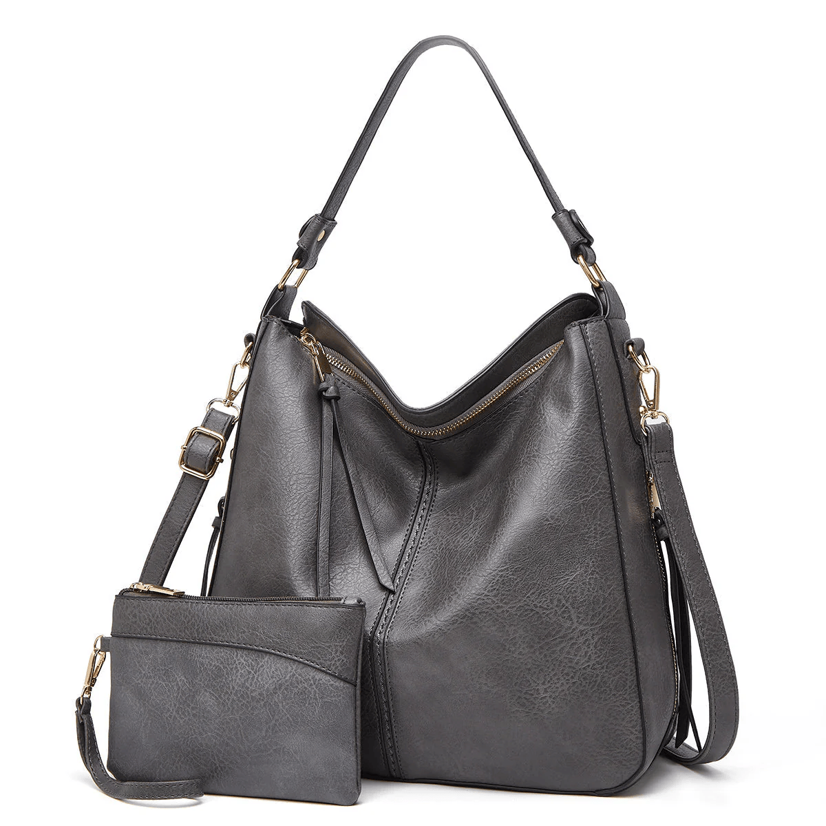 Bolso de mano vintage gris