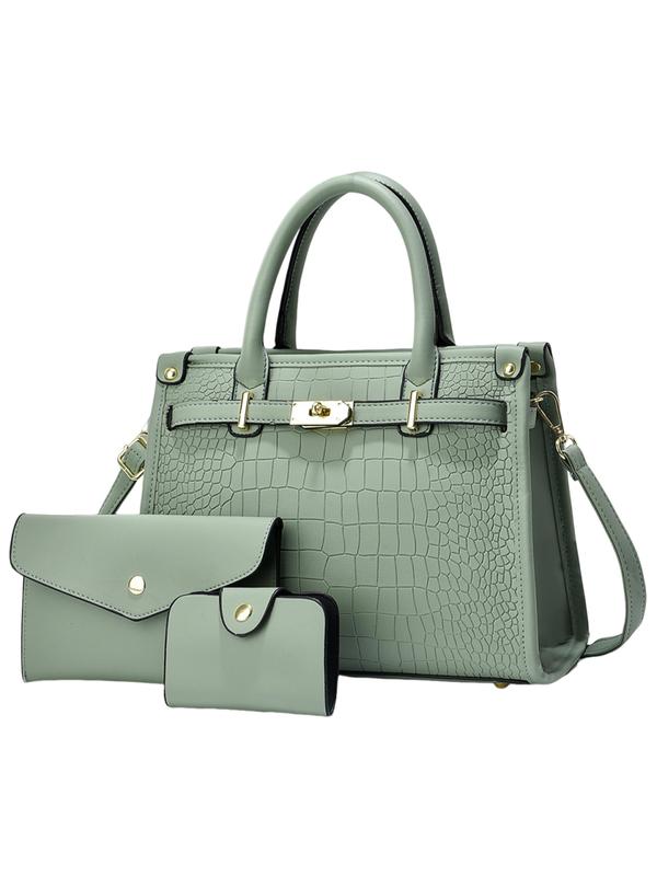 Bolso bandolera efecto cocodrilo verde pálido