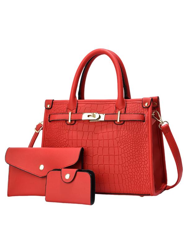 Bolso bandolera efecto cocodrilo rojo