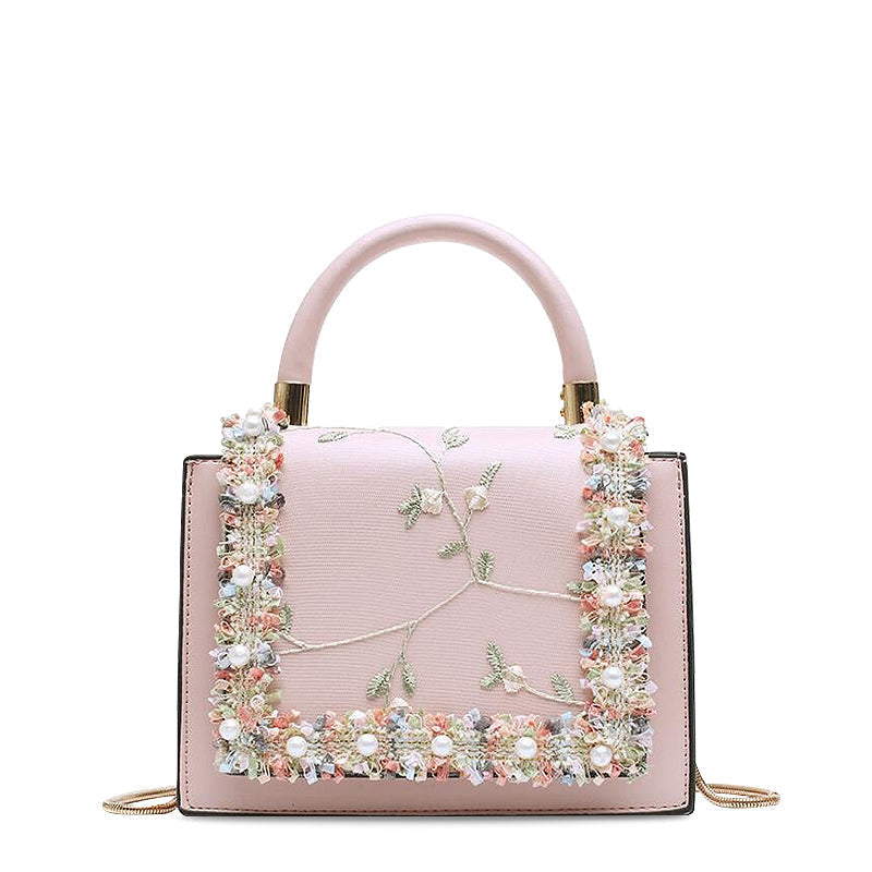 Bolso de piel vegana rosa