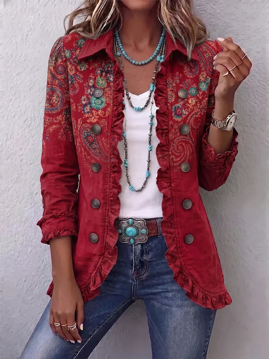 Chaqueta de cachemir roja Inmaculada